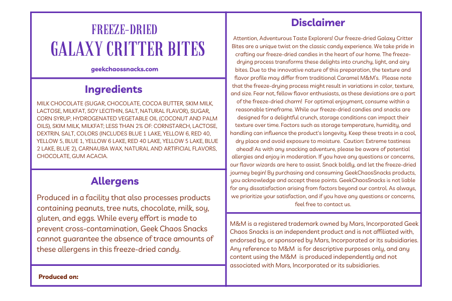 Freeze Dried Galaxy Critter Bites - Caramel Cold Brew