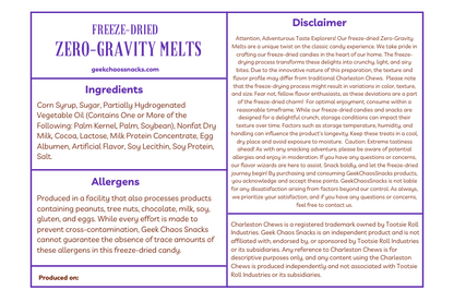 Freeze Dried Zero-Gravity Melts