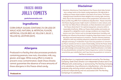 Freeze Dried Jolly Comets (Selections Available)