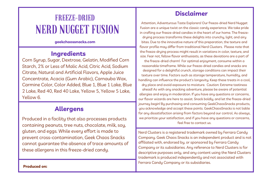 Freeze Dried Nerd Nugget Fusion