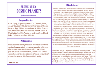 Cosmic Raspberry Mcfloat Ingredients Freeze Dried Cosmic Planets - Mixed Variety – Geek Chaos Snacks